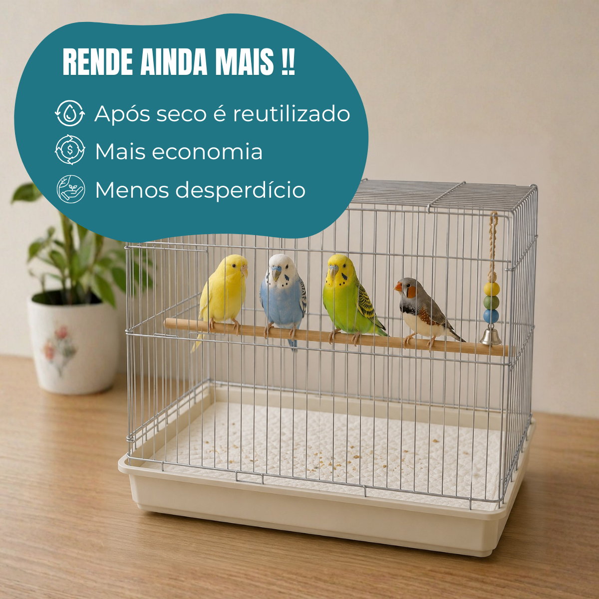 Tapete Higiênico para Gaiola de Aves 48×60 - 15 unidades
